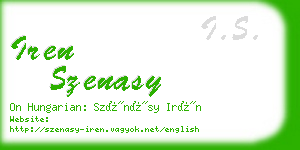 iren szenasy business card